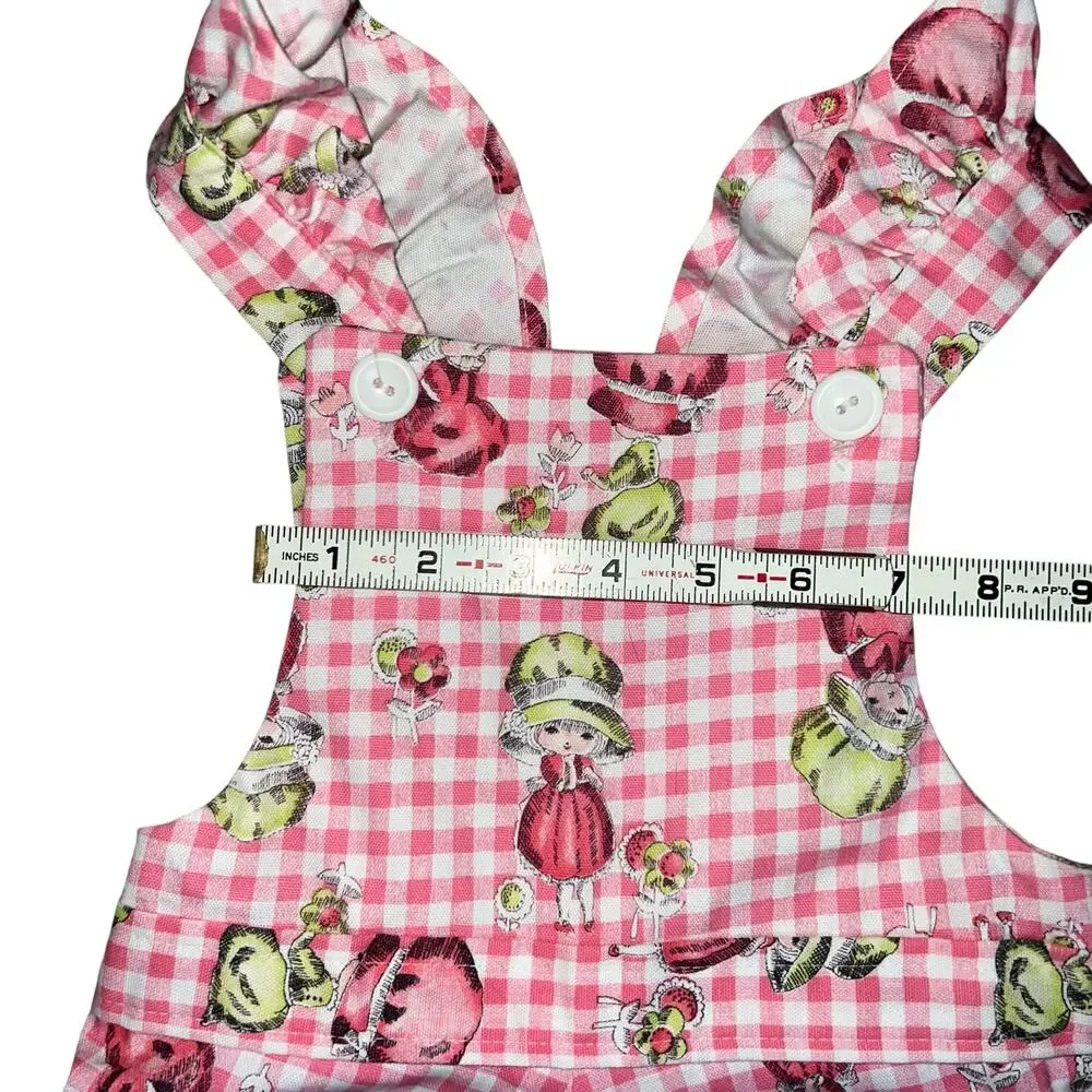 Healthtex vintage 70s Pinafore jumper dress Pink & white gingham girls size 4